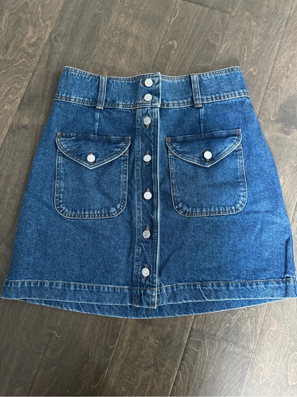 Sezane Bettie Button-Front Mini Skirt